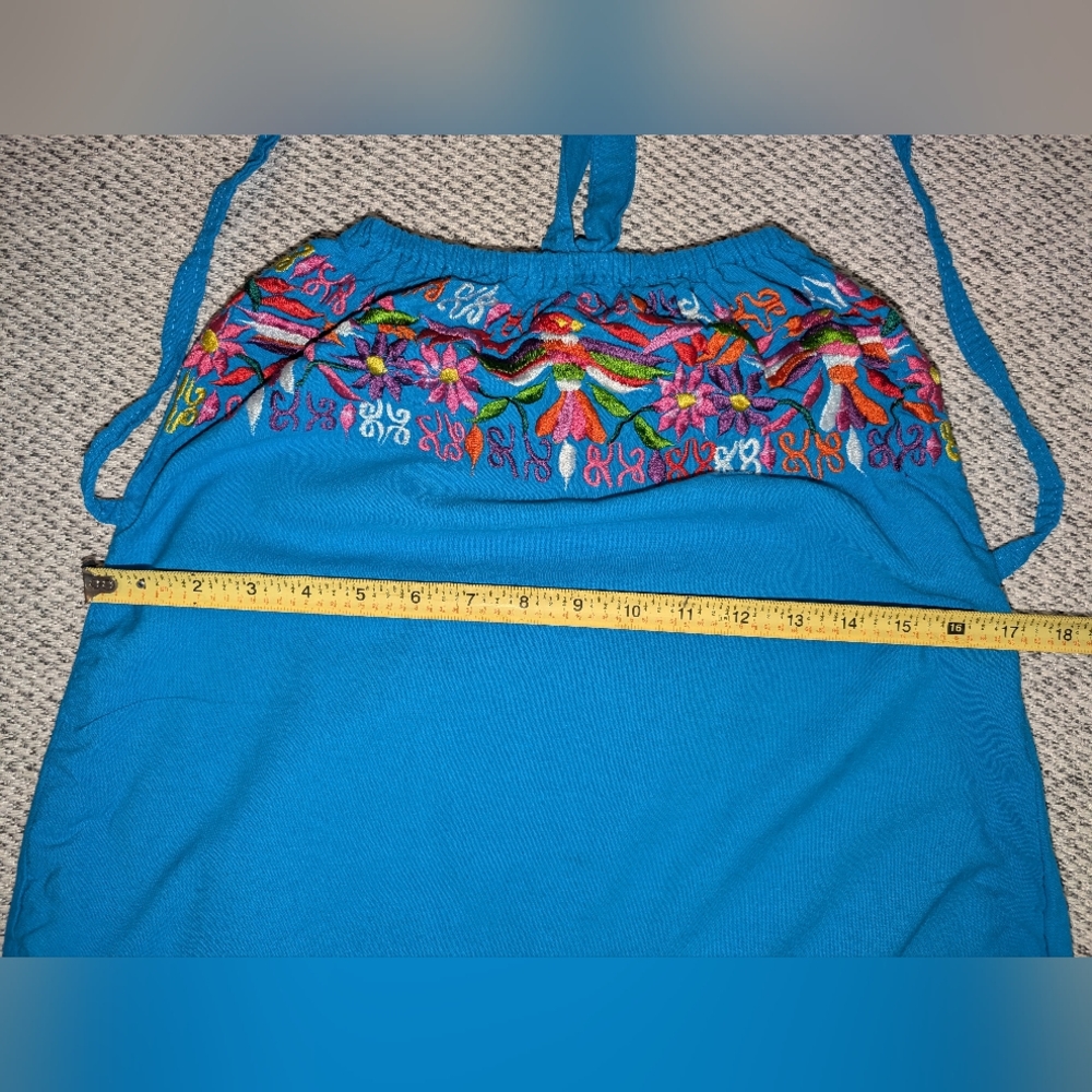 Colorful Embroidered Halter Dress - Picture 3 of 6